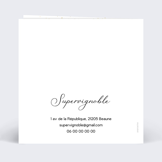 Carte de vœux entreprise Vignoble Verso