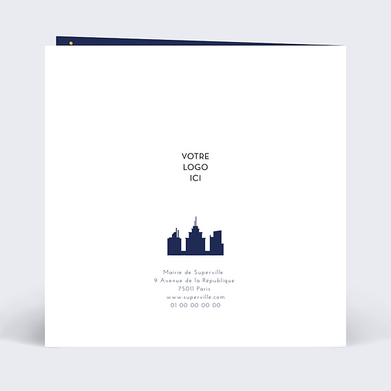 Carte de vœux entreprise Skyline Ville Verso