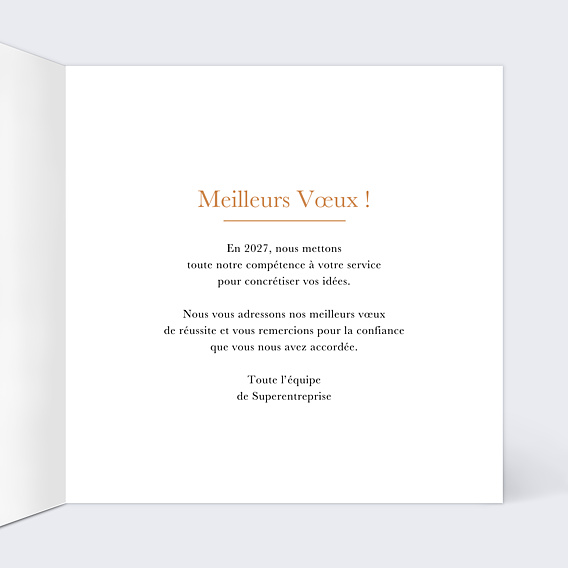 Carte de Voeux Entreprise Année champagne