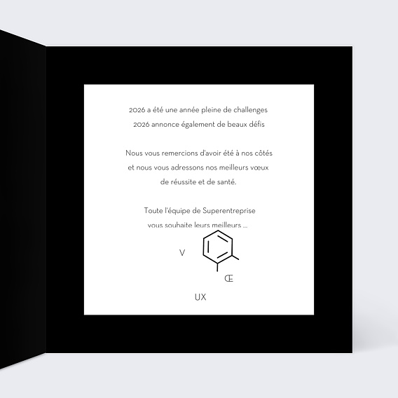 Carte de vœux entreprise Molécule Intérieur Droit