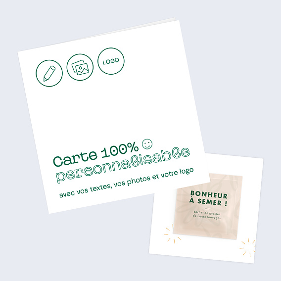 Carte de vœux entreprise Carte Graines 100% Personnalisable Après 1
