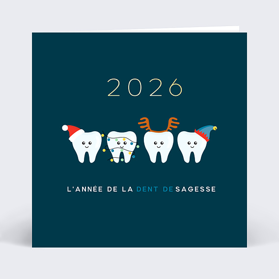 Carte de vœux entreprise Dents de Sagesse Recto