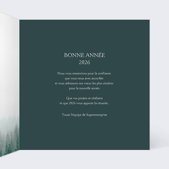 Carte de vœux entreprise Dame Nature Intérieur Droit