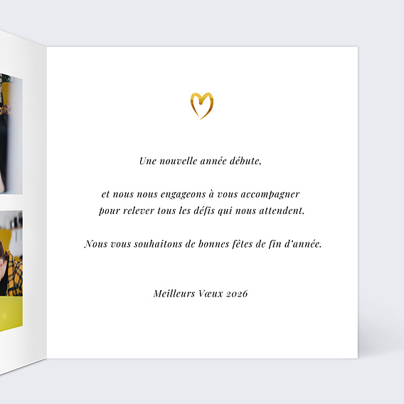 Carte de vœux entreprise Ligne Manuscrite Intérieur Droit