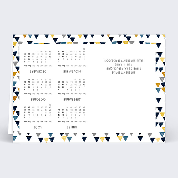 Carte de Voeux Entreprise Calendrier Petits Triangles