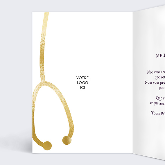 Carte de vœux entreprise Blouse Intérieur Gauche