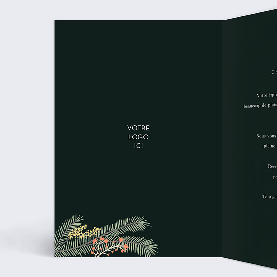 Carte de vœux entreprise Cadre Floral Élégant Intérieur Gauche