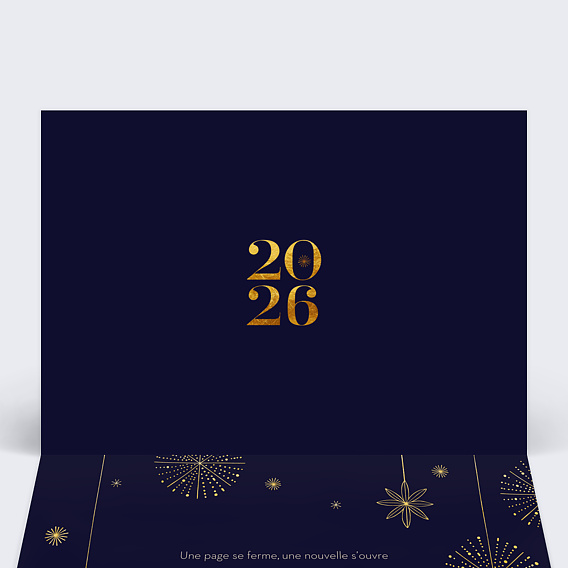 Carte de vœux entreprise Calendrier Étoiles Suspendues Intérieur Gauche