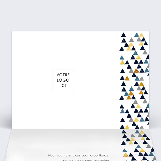 Carte de vœux entreprise Calendrier Petits Triangles Intérieur Gauche