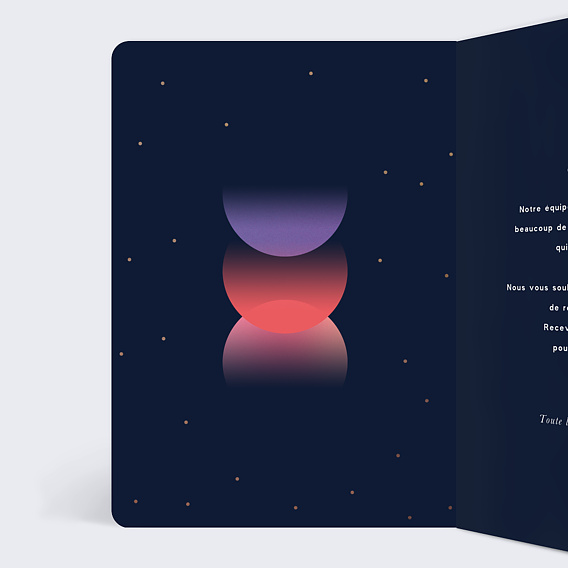 Carte de vœux entreprise Cosmos Intérieur Gauche