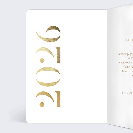 Carte de vœux entreprise Grands souhaits logo Intérieur Gauche