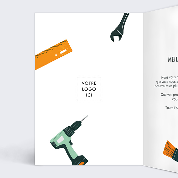 Carte de vœux entreprise Les bons outils Intérieur Gauche