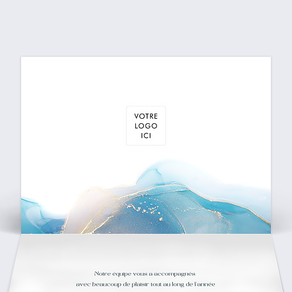 Carte de vœux entreprise Océan Calendrier Intérieur Gauche