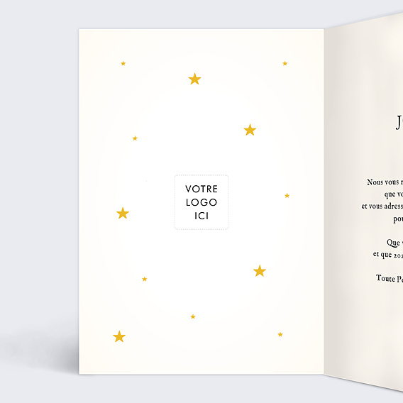 Carte de vœux entreprise Sapin illustré vintage Intérieur Gauche