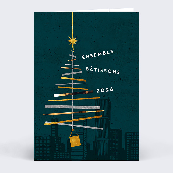 Carte de vœux entreprise Joyeux Travaux Recto