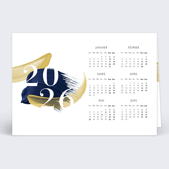 Carte de vœux entreprise Peinture éclatante Calendrier Recto