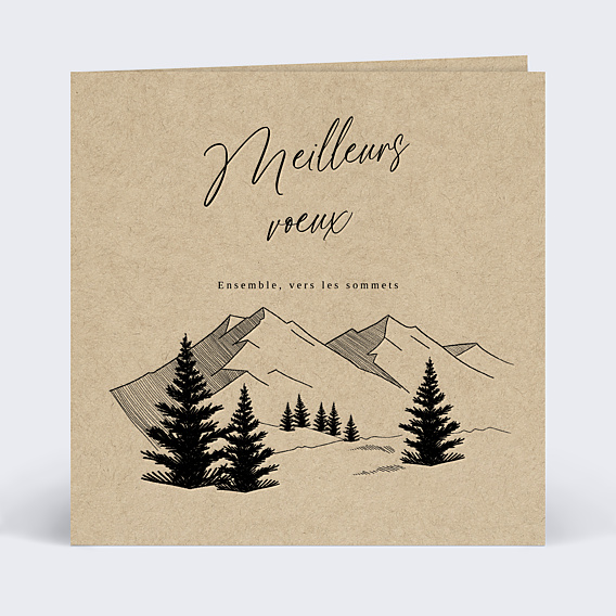 Carte de vœux entreprise Montagne kraft
