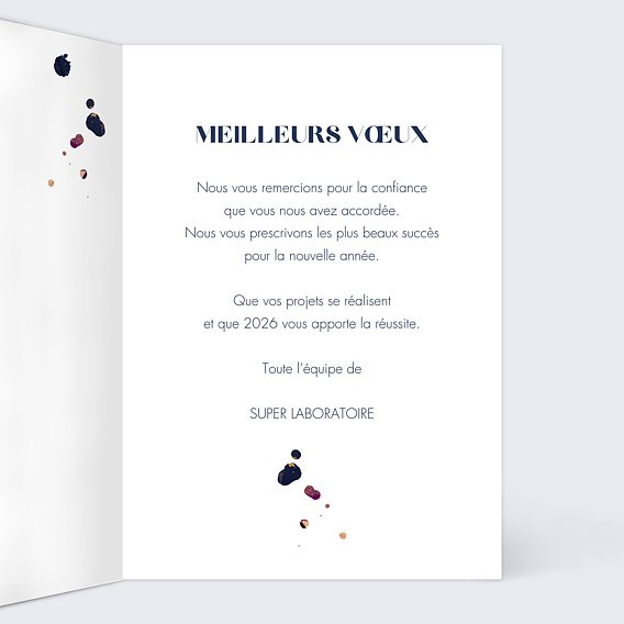 Carte de vœux entreprise Labo Pipette Intérieur Droit
