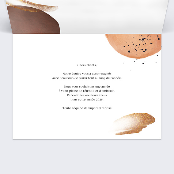 Carte de vœux entreprise Calendrier coup de pinceau Intérieur Droit