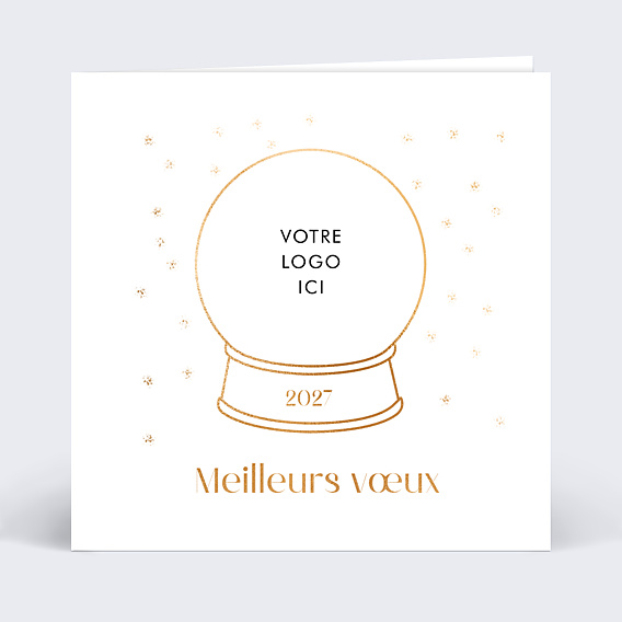 Carte de vœux entreprise Boule à neige logo