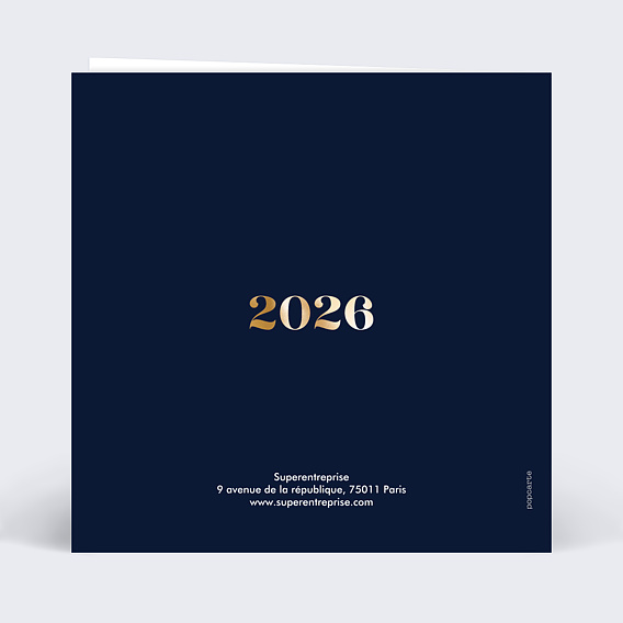 Carte de vœux entreprise Découpe tickets d'or Verso