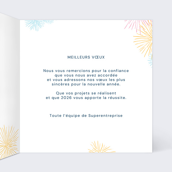 Carte de vœux entreprise Féérie Intérieur Droit