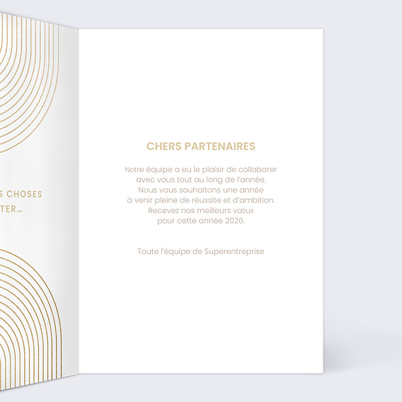 Carte de vœux entreprise Chiffres stylisés Intérieur Droit