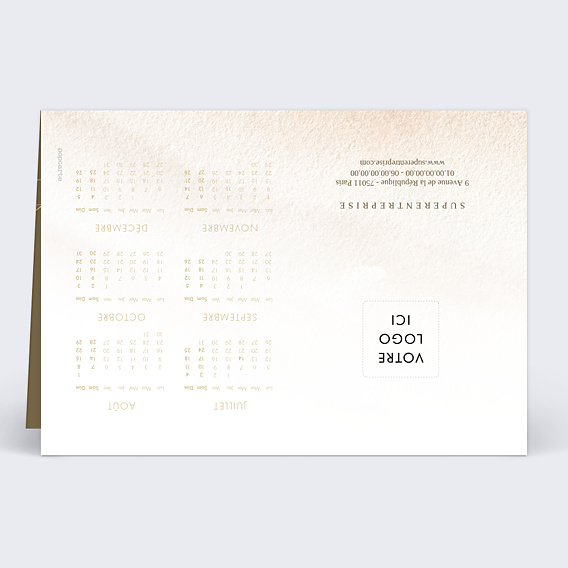 Carte de Voeux Entreprise Calendrier Sobres Scintillements