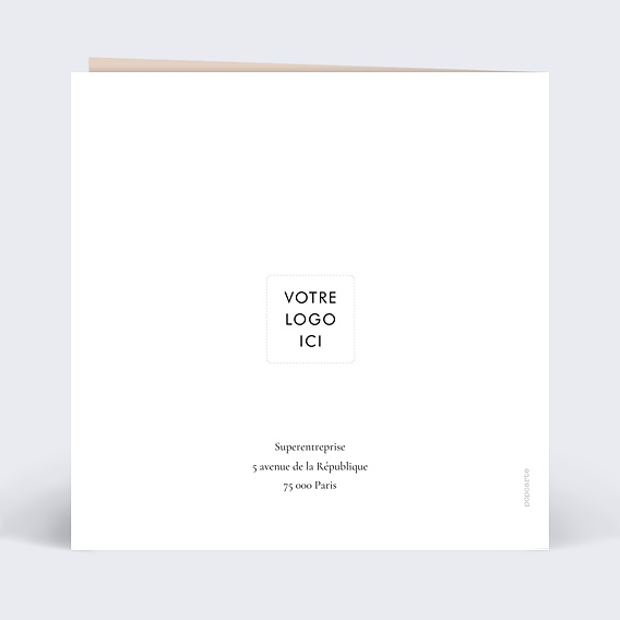 Carte de vœux entreprise Grands Chiffres Cuivre Verso