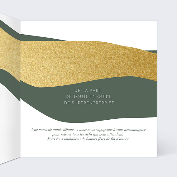 Carte de vœux entreprise Découpe Boule de Noël Intérieur Droit