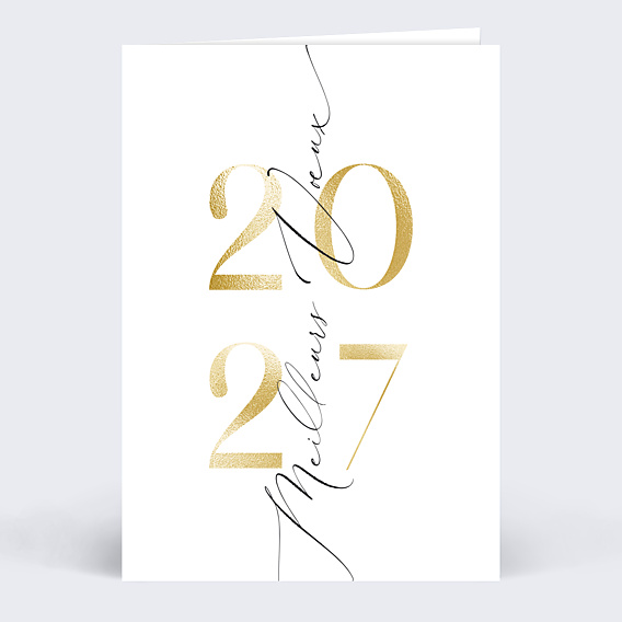 Carte de Voeux Entreprise Élégante Calligraphie
