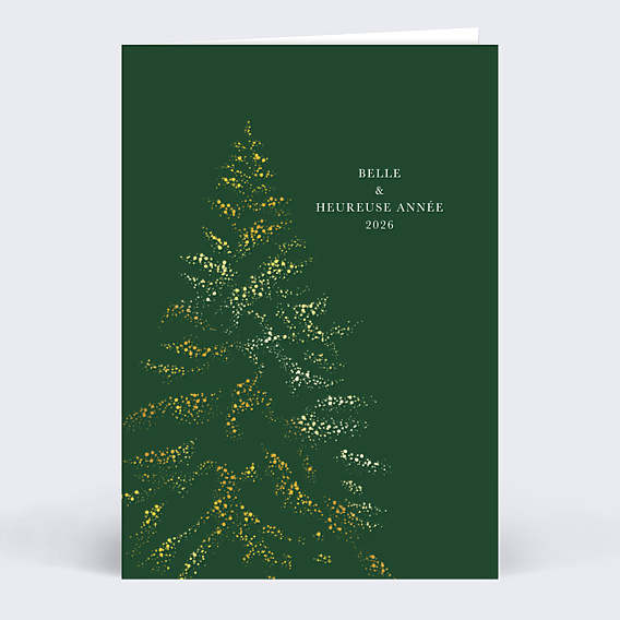 Carte de vœux entreprise Sous la neige vert