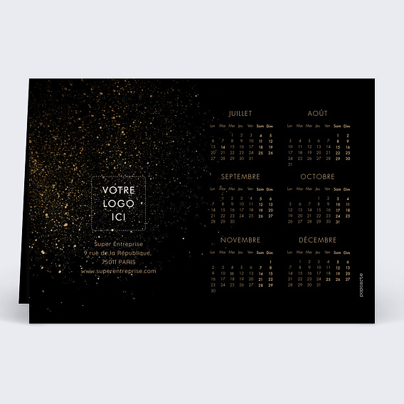 Carte de vœux entreprise Calendrier Lumière Verso