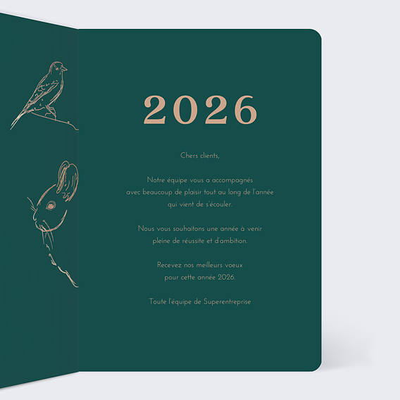 Carte de vœux entreprise Animaux Intérieur Droit