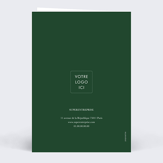 Carte de Voeux Entreprise Sous la neige vert