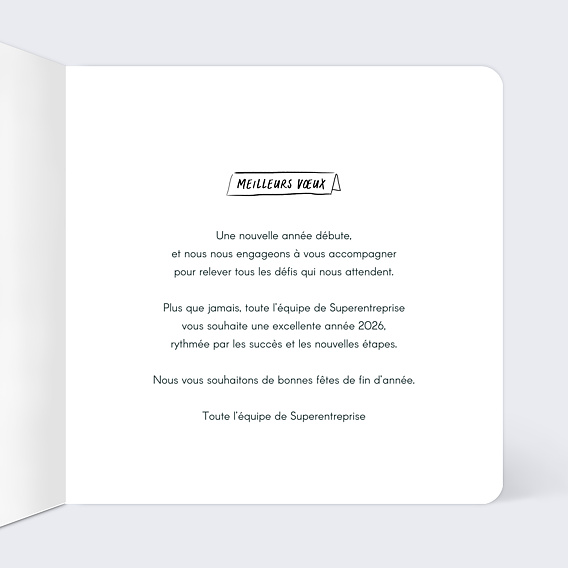 Carte de vœux entreprise Cultiver Intérieur Droit