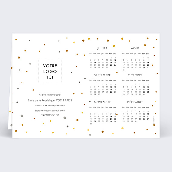 Carte de vœux entreprise Calendrier Voeux Verso