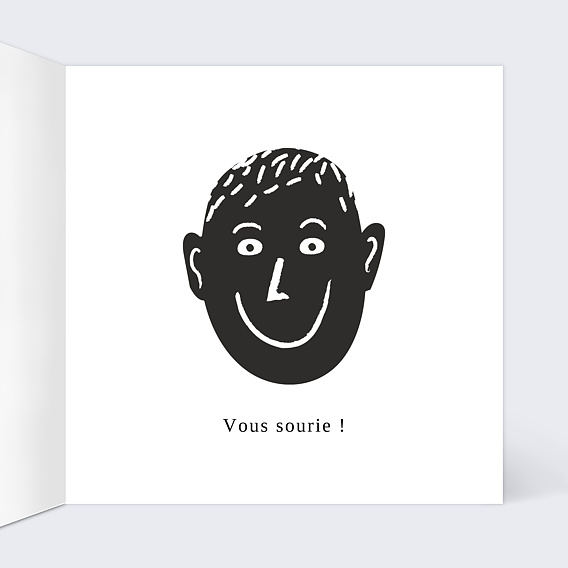 Carte de vœux entreprise Découpe Sourire Intérieur Droit