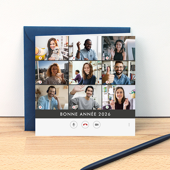 Carte de vœux entreprise Télétravail Après 4