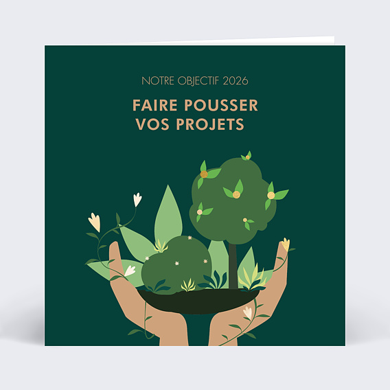 Carte de Voeux Entreprise Projets grandissants avec graines