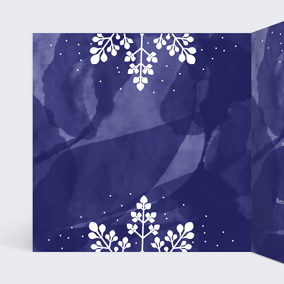 Carte de vœux entreprise Flocon aquarelle Intérieur Gauche