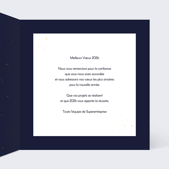 Carte de vœux entreprise Montgolfière Intérieur Droit