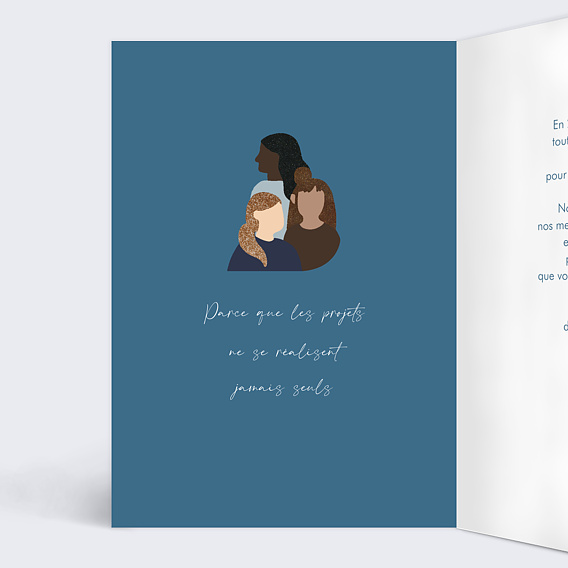 Carte de vœux entreprise Chiffres humains Intérieur Gauche