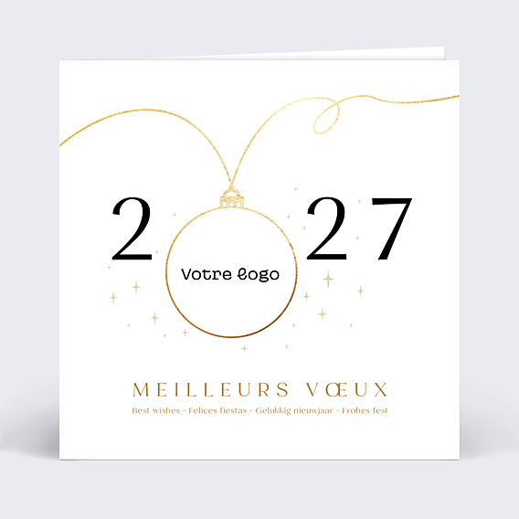 Carte de Voeux Entreprise Boule de Noël Logo