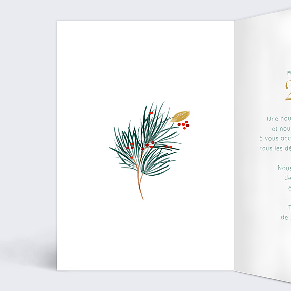 Carte de vœux entreprise Calendrier Sylvestre Intérieur Gauche