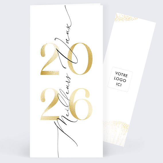 Carte de Voeux Entreprise Élégante Calligraphie