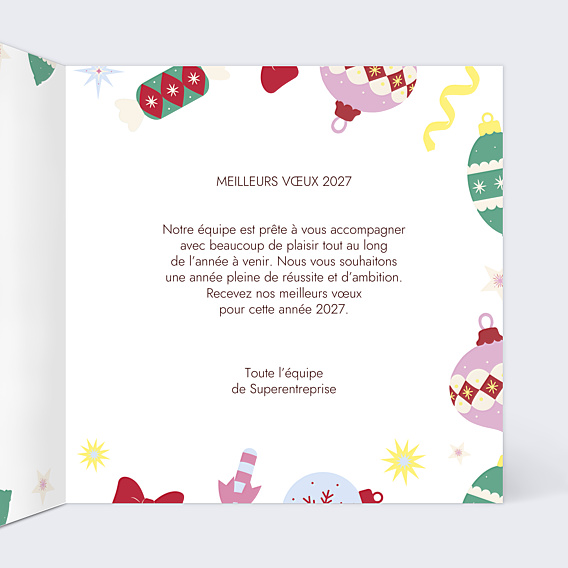 Carte de Voeux Entreprise Fun ornement