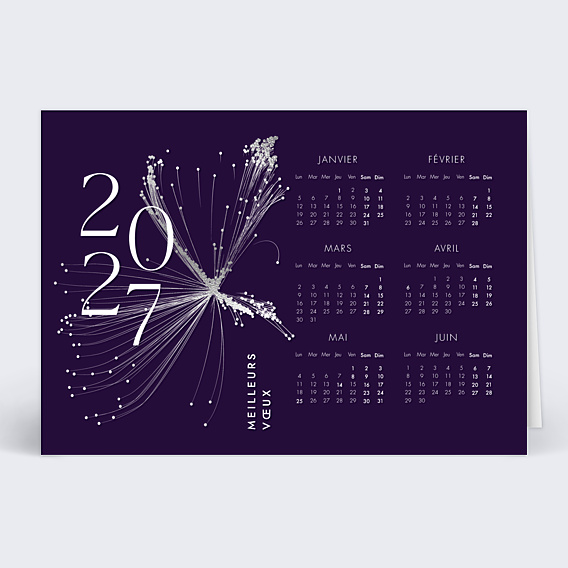 Carte de vœux entreprise Calendrier organique