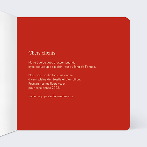 Carte de vœux entreprise Souhaits Intérieur Droit