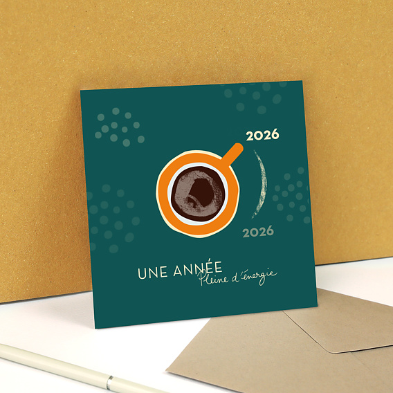 Carte de Voeux Entreprise Année Pleine d'Énergie